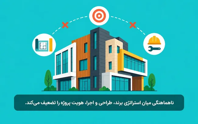 ناهماهنگی استراتژی برند با طراحی و اجرای پروژه ساختمانی
